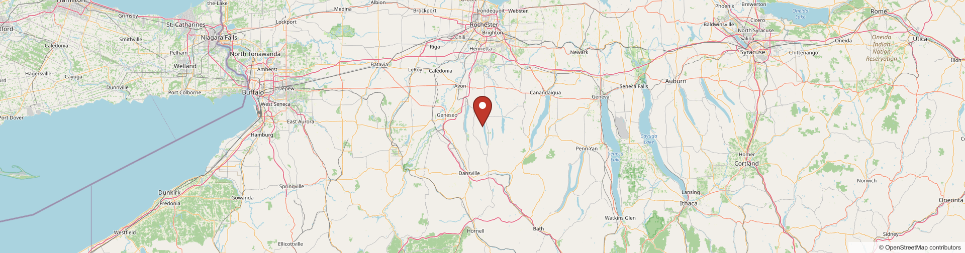 Map to Eagle Crest Vineyards, 7107 Vineyard Rd, Conesus, NY 14435 (OpenStreetMap)